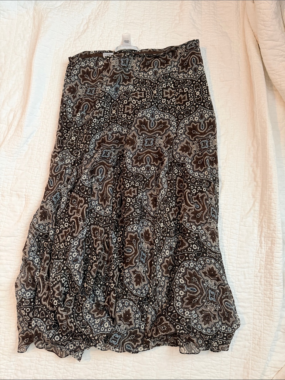 Jones New York Brown and Black Paisley Maxi Skirt